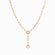 The Convertible Charm Collector Necklace by Awe Inspired features a gold chain with rectangular links and a vertical extension ending in a circular loop, ideal for pairing with goddess pendants or amulets.