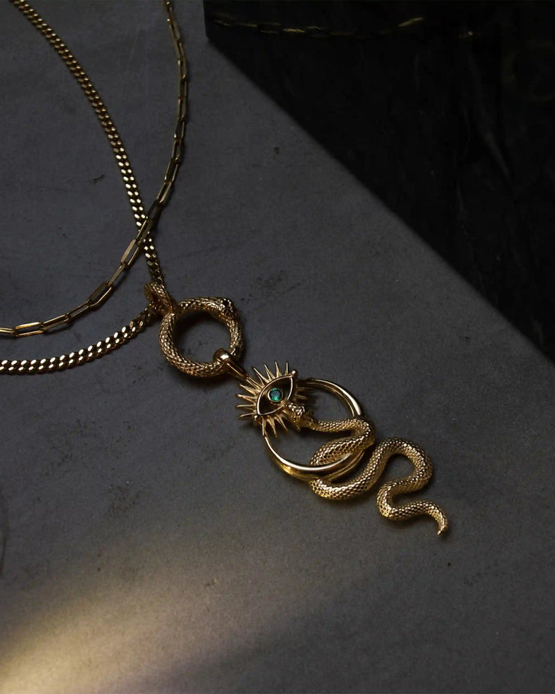 Awe Inspired Necklaces Crescent Snake Eye Necklace