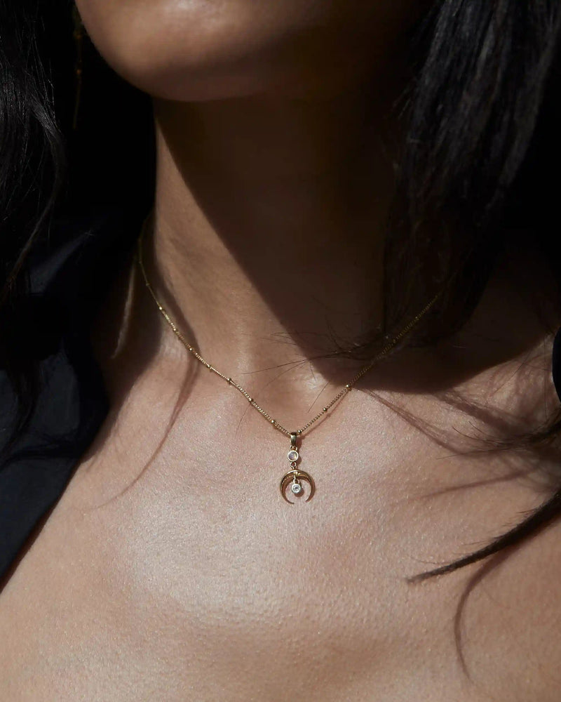 Awe Inspired Necklaces Crescent Spike Opal Necklace