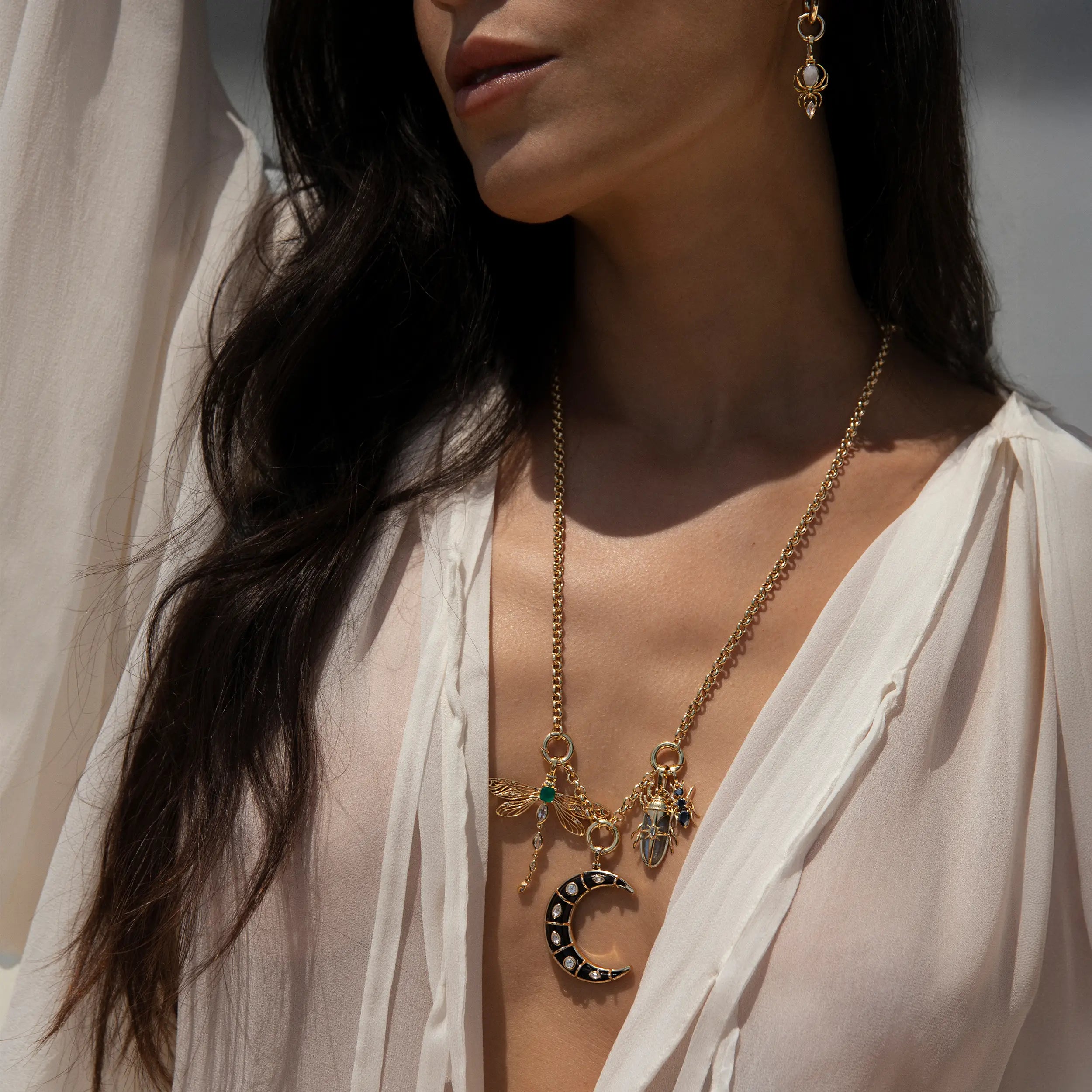 Awe Inspired Necklaces Dark Fairy Extra Long Charm Necklace