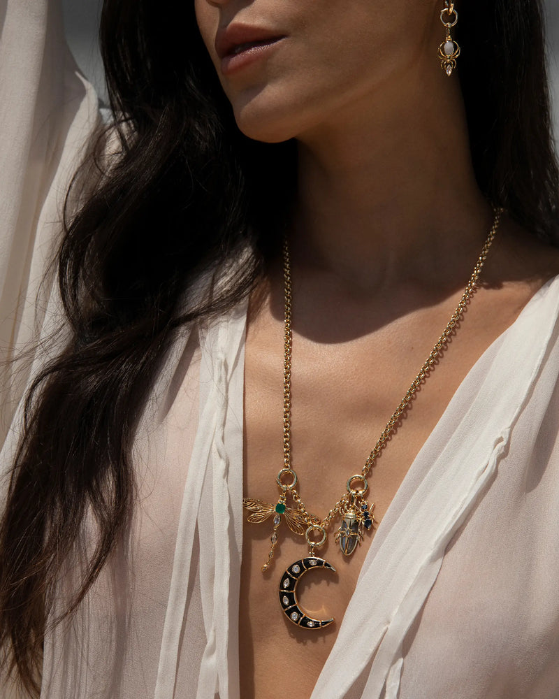 Awe Inspired Necklaces Dark Fairy Extra Long Charm Necklace