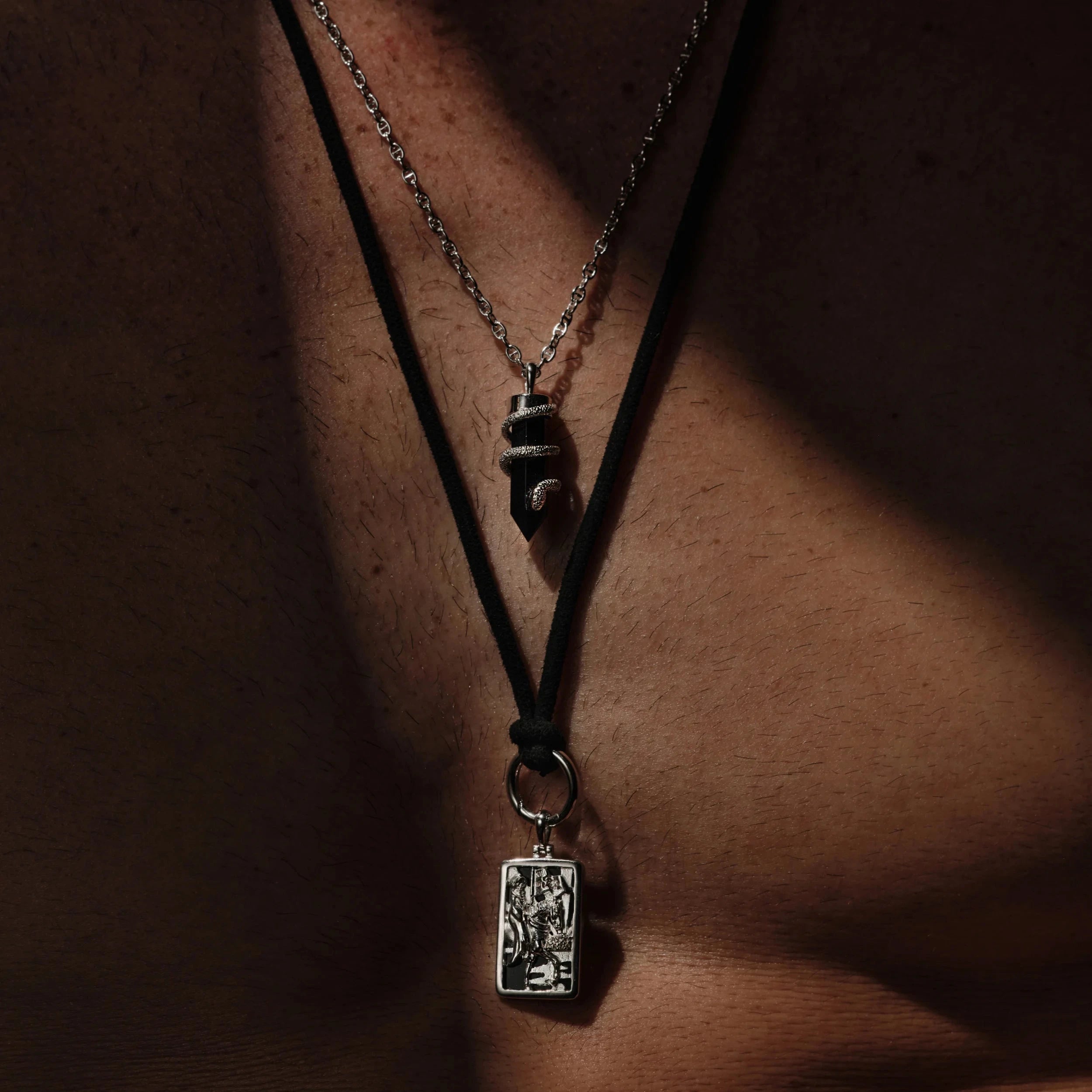 Awe Inspired Necklaces Death Crystal Cord Charm Necklace