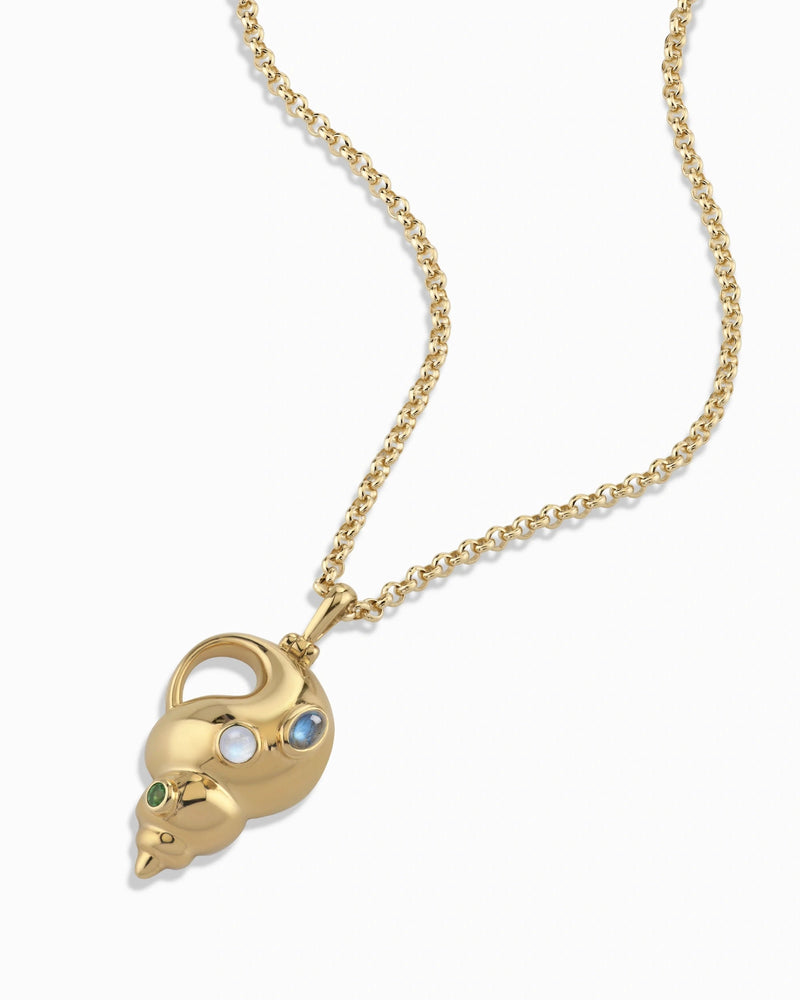 Awe Inspired Necklaces Deep Sea Gemstone Conch Necklace