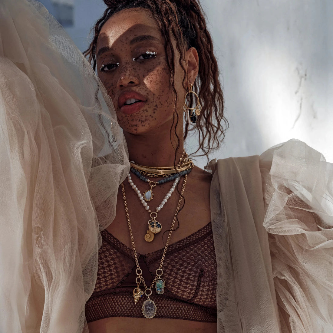 Awe Inspired Necklaces Deep Sea Gemstone Conch Necklace