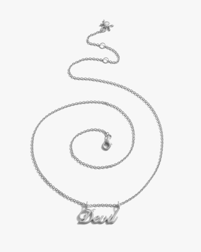 Awe Inspired Necklaces Devil Nameplate Necklace