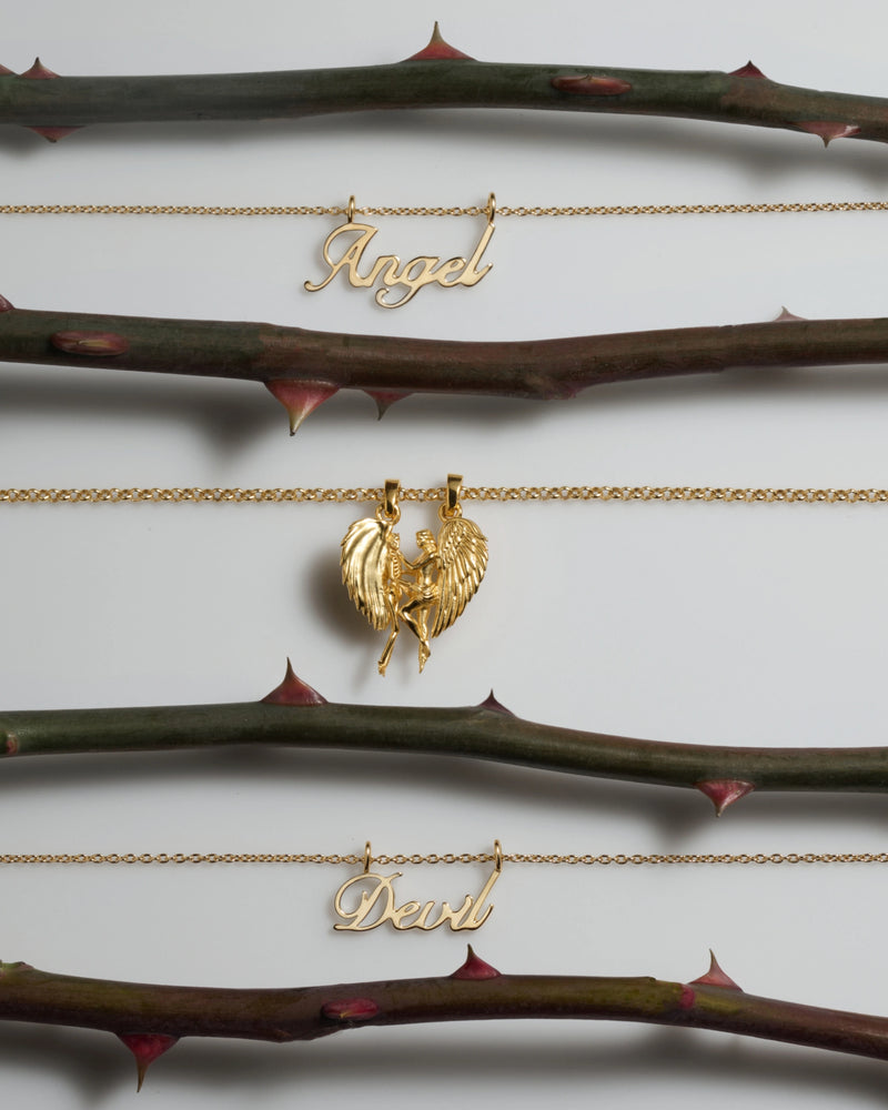 Awe Inspired Necklaces Devil Nameplate Necklace