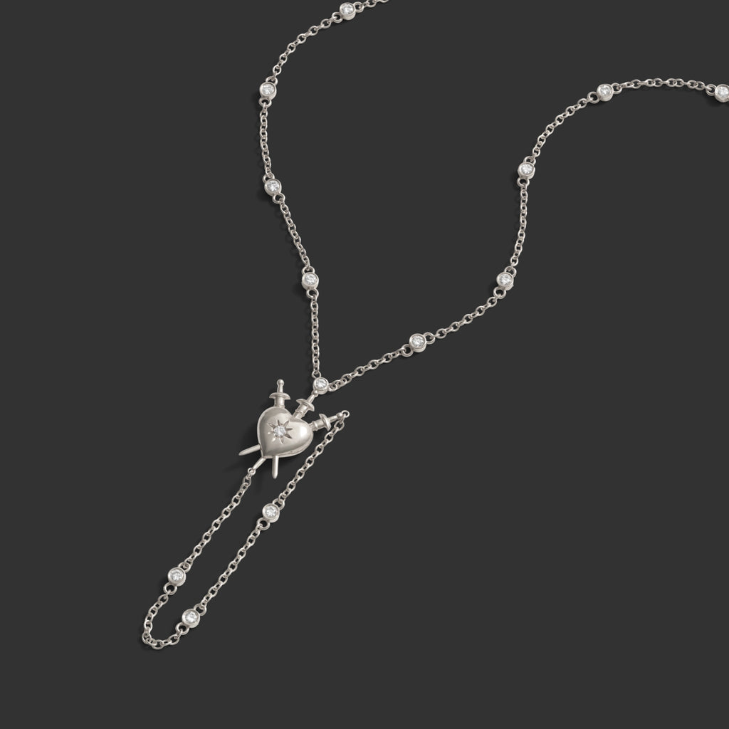 Awe Inspired Necklaces Diamond Sacred Heart Lariat