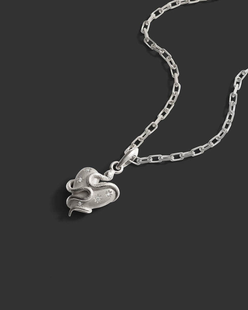 Awe Inspired Necklaces Diamond Serpent Heart Necklace