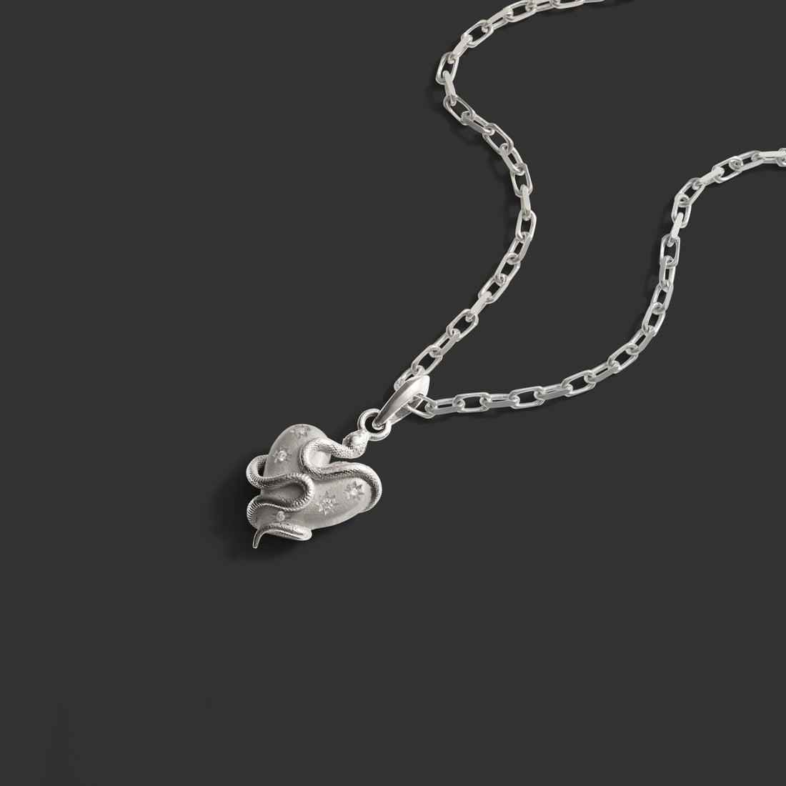 Awe Inspired Necklaces Diamond Serpent Heart Necklace