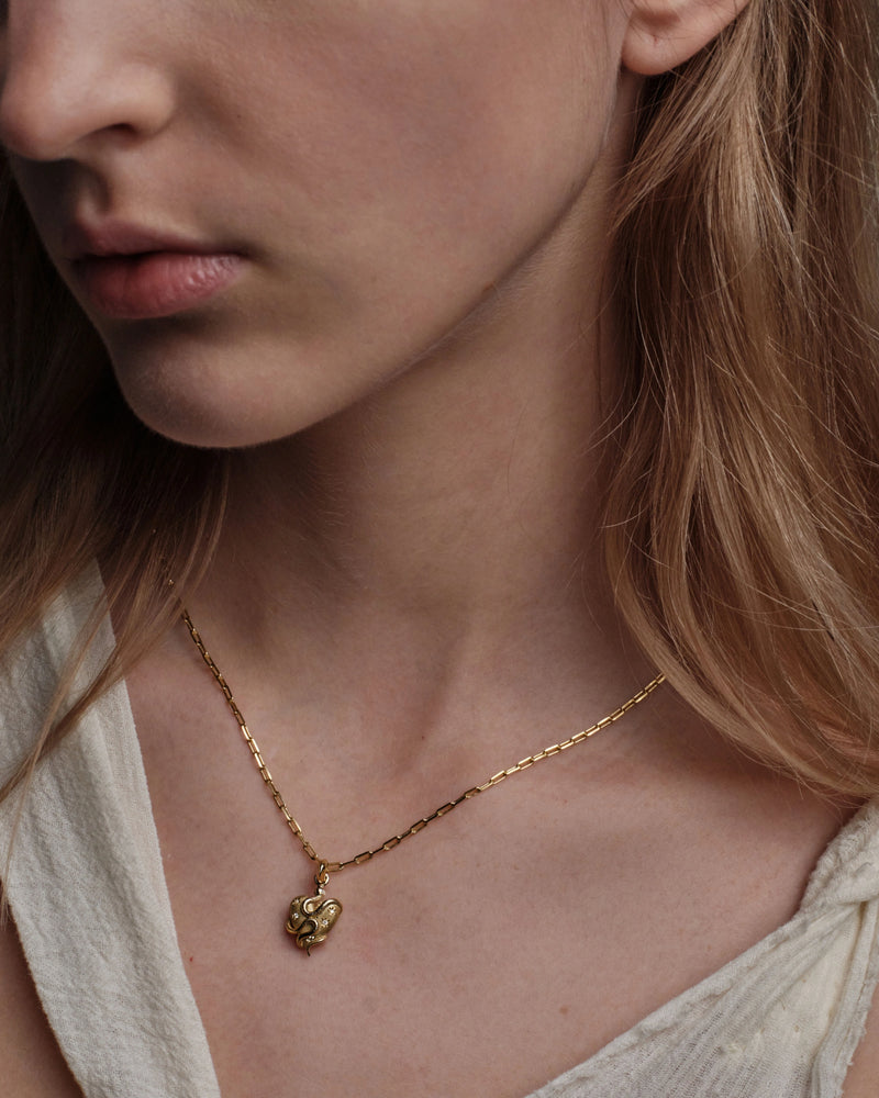 Awe Inspired Necklaces Diamond Serpent Heart Necklace