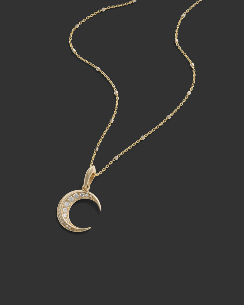 Awe Inspired Necklaces Diamond Twisted Moon Necklace