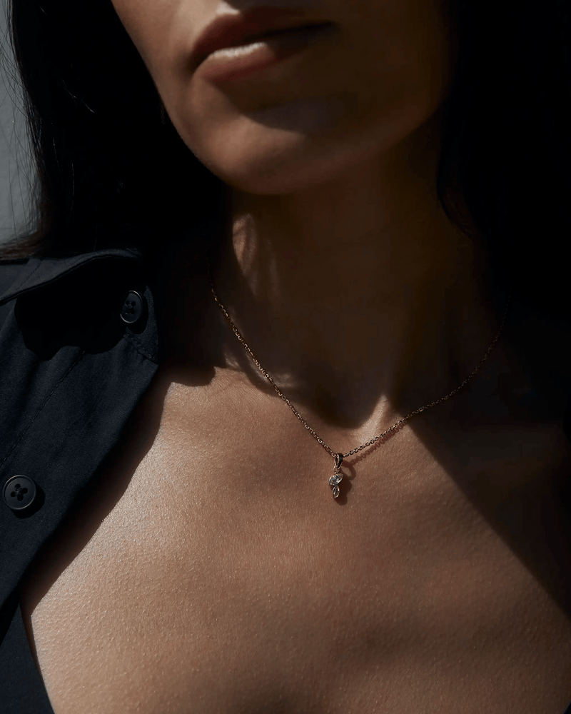 Awe Inspired Necklaces Double Marquise White Topaz Necklace