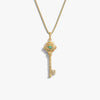 Awe Inspired Necklaces Emerald Evil Eye Key Necklace