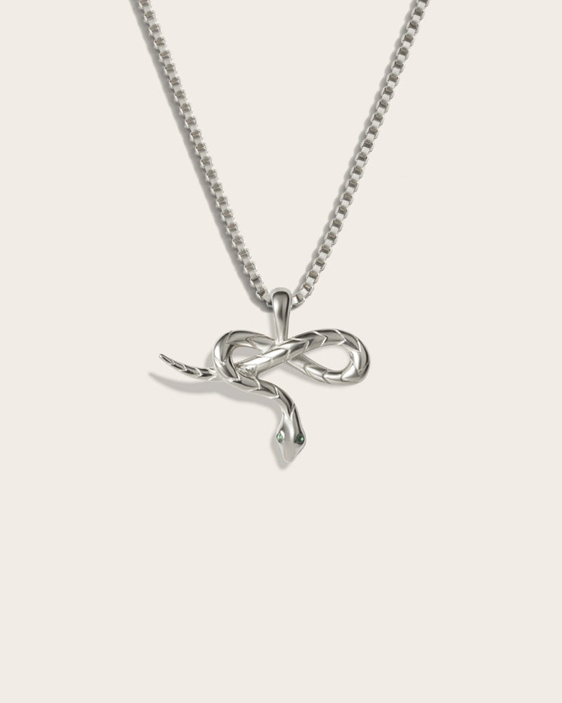 Awe Inspired Necklaces Emerald Eye Snake Necklace