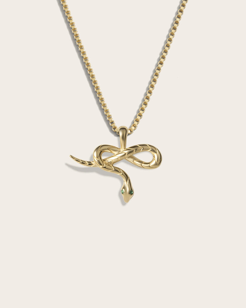 Awe Inspired Necklaces Emerald Eye Snake Necklace