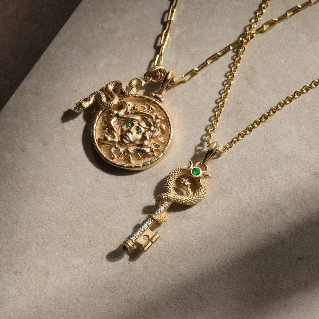 Awe Inspired Necklaces Emerald Key Necklace