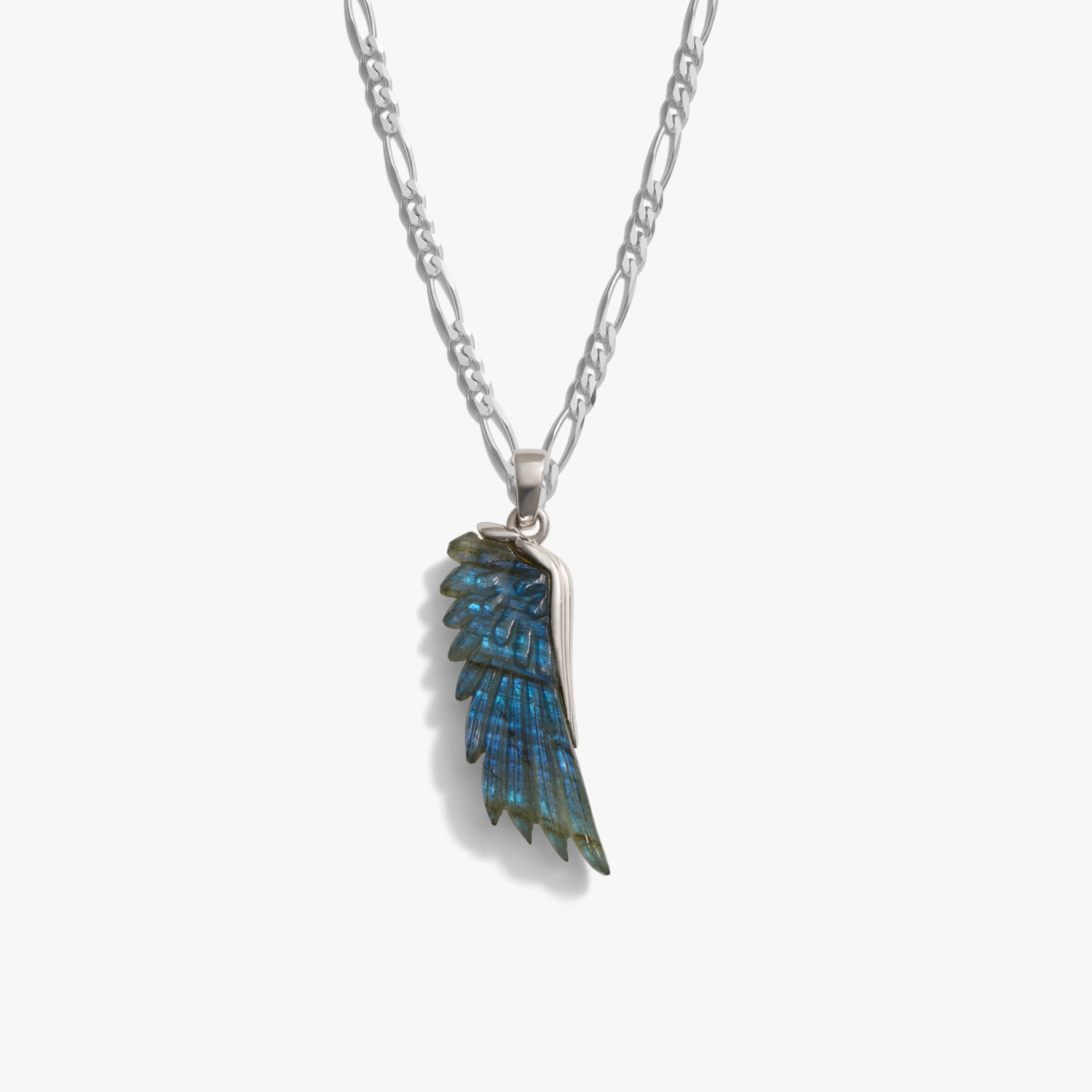 Awe Inspired Necklaces Gemstone Angel Wing Figaro Necklace