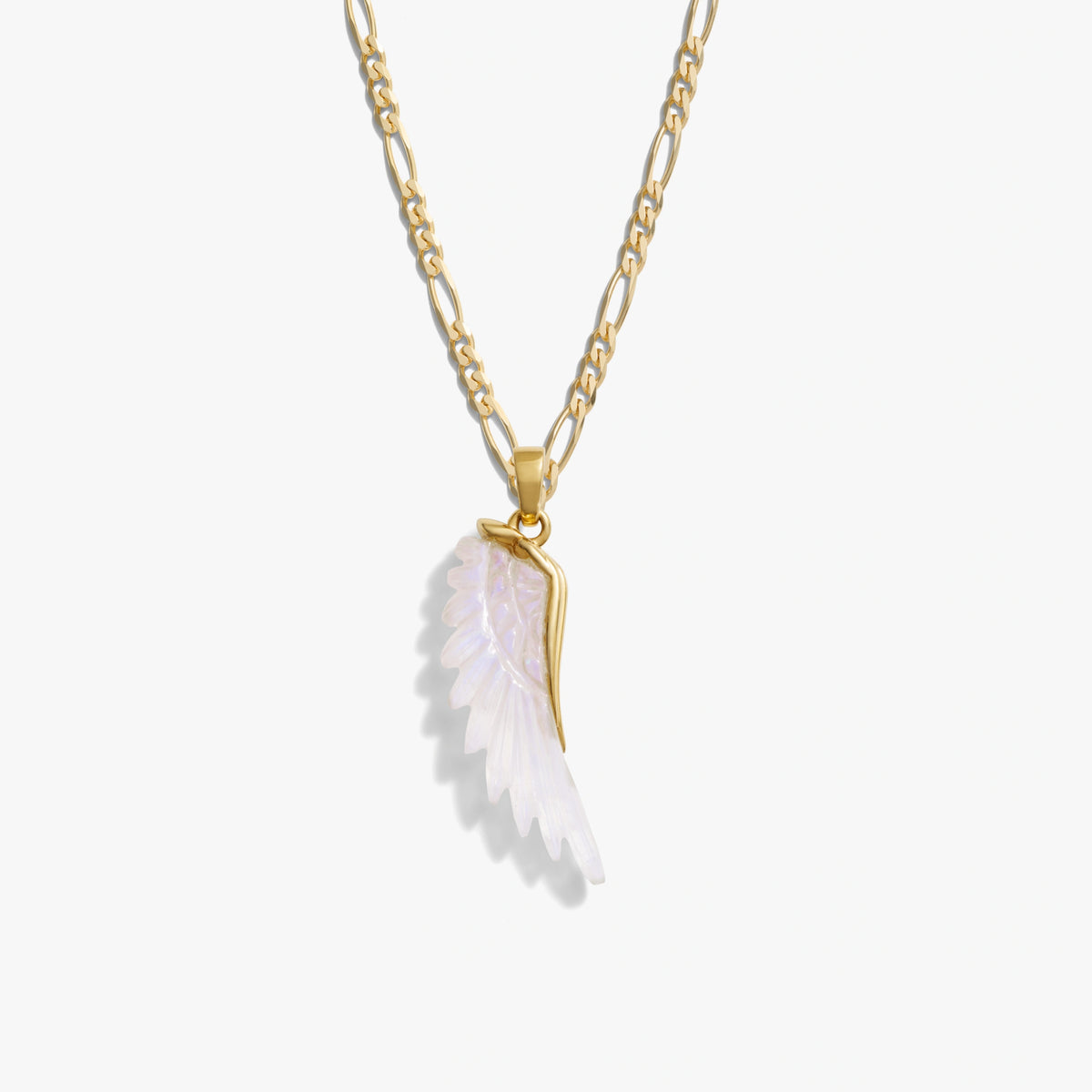 Awe Inspired Necklaces Gemstone Angel Wing Figaro Necklace