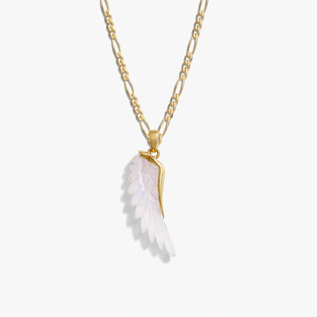 Awe Inspired Necklaces Gemstone Angel Wing Figaro Necklace