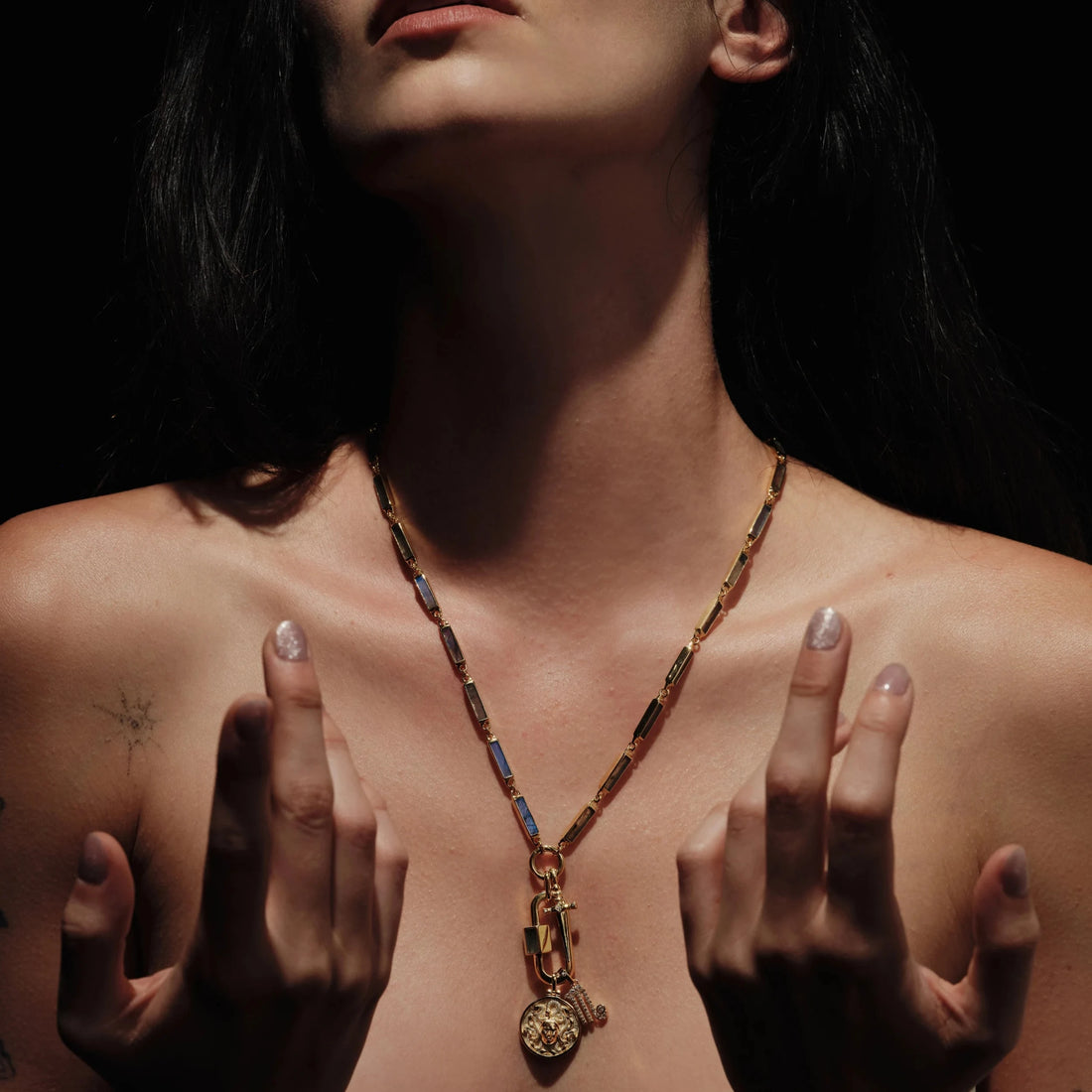 Awe Inspired Necklaces Gemstone Bar Charm Necklace