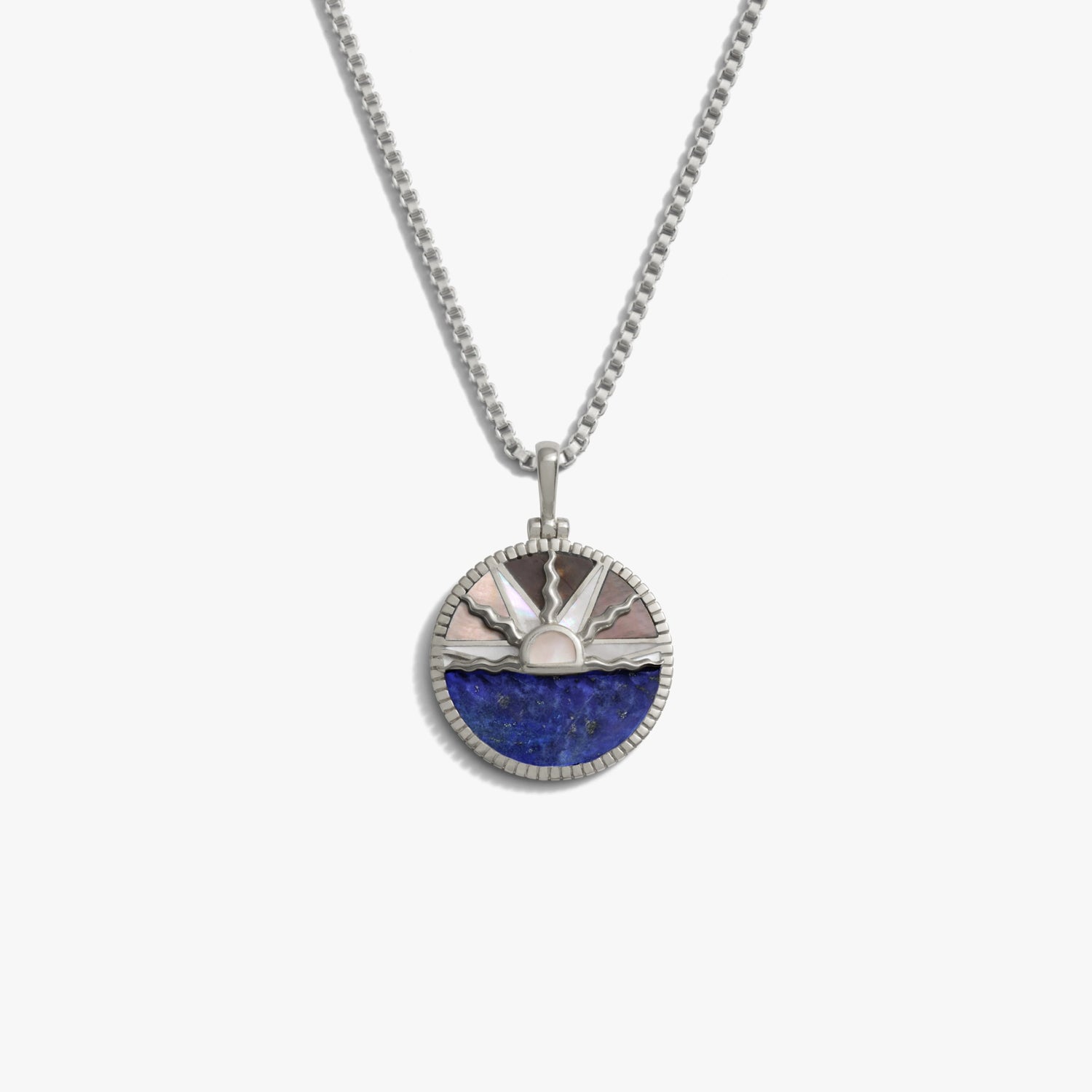 Awe Inspired Necklaces Gemstone Inlay Sunrise Necklace