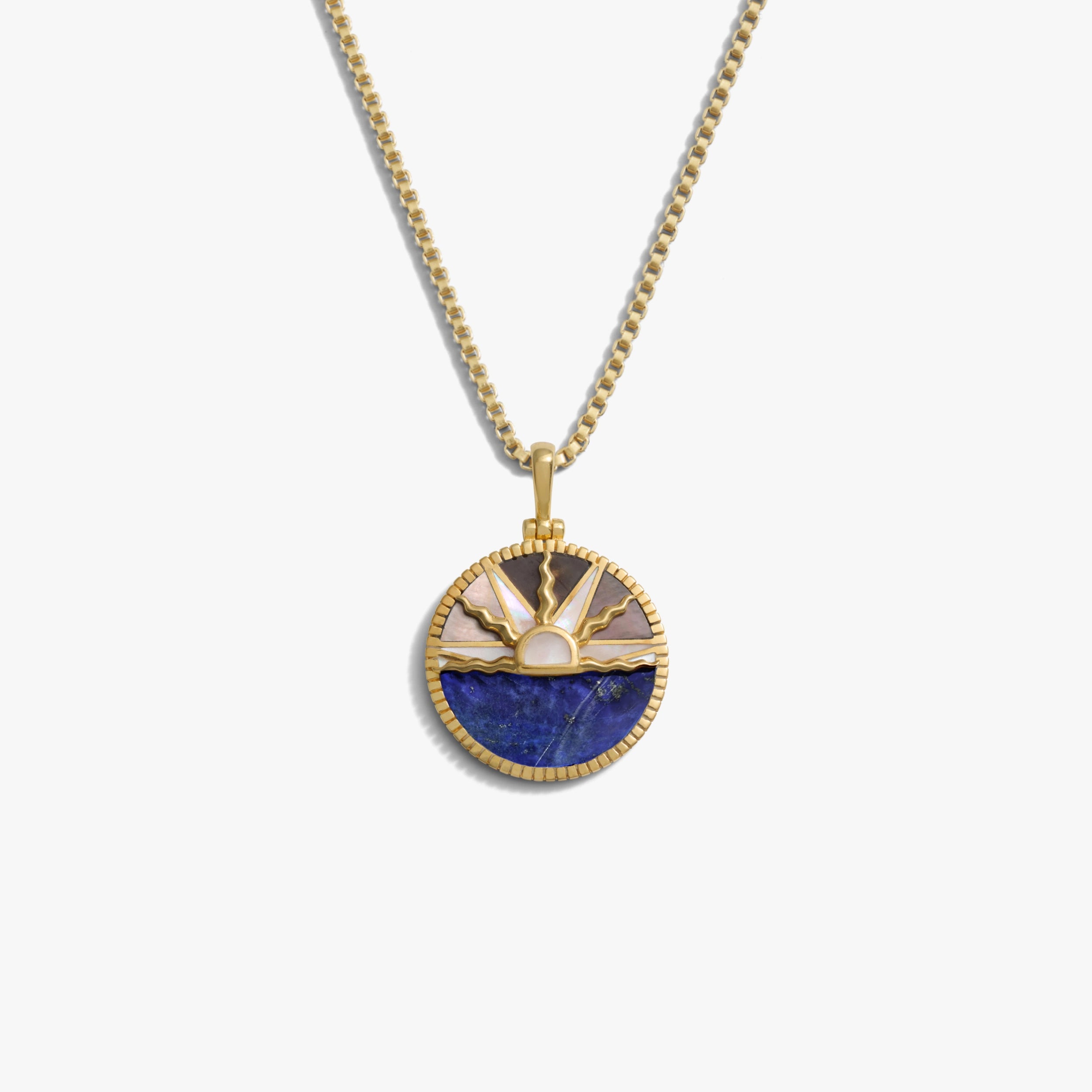 Awe Inspired Necklaces Gemstone Inlay Sunrise Necklace