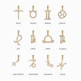 Awe Inspired Necklaces Gemstone Zodiac on Saturn Chain
