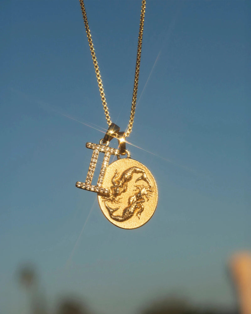 Awe Inspired Necklaces Gemstone Zodiac on Saturn Chain