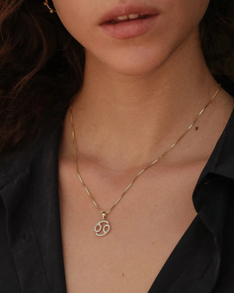 Awe Inspired Necklaces Gemstone Zodiac on Saturn Chain