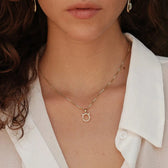 Awe Inspired Necklaces Gemstone Zodiac on Saturn Chain