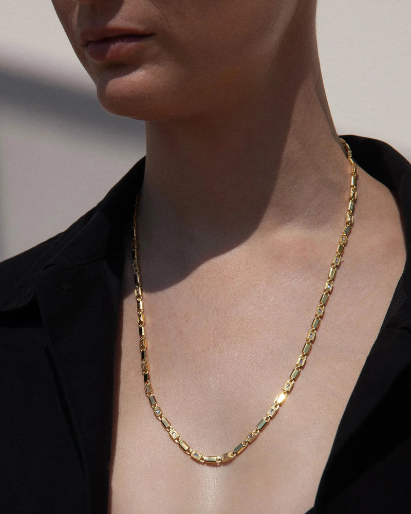 Awe Inspired Necklaces Geo Link Tennis Necklace