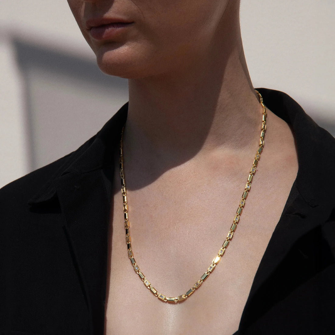 Awe Inspired Necklaces Geo Link Tennis Necklace