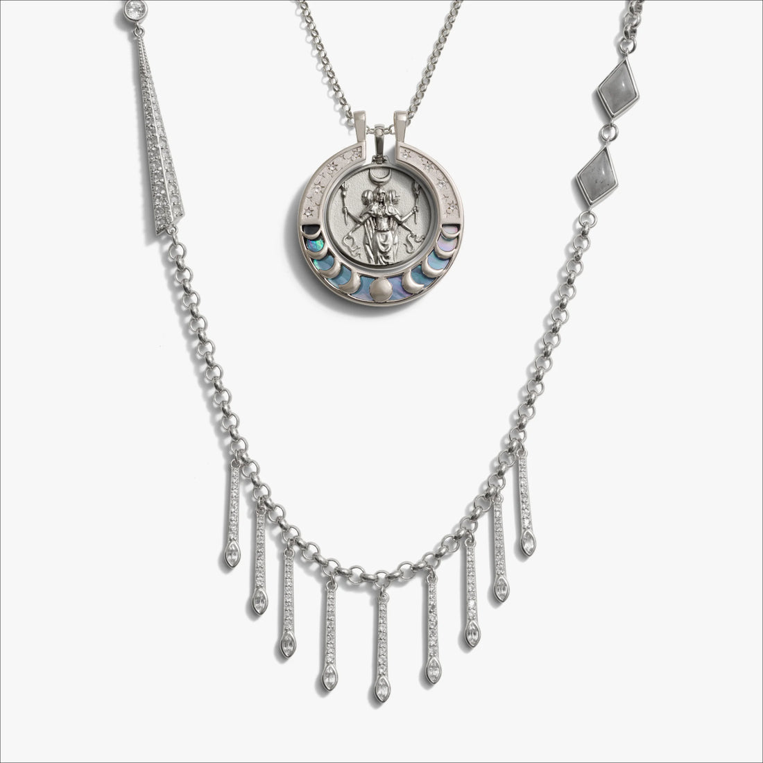 Awe Inspired Necklaces Hecate Boho Moon Necklace Set