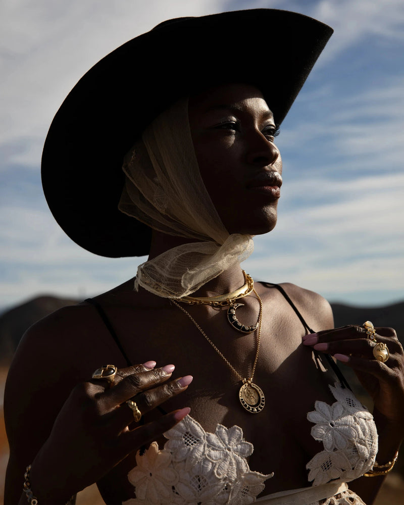 Awe Inspired Necklaces Hecate Waning Moon Halo Necklace