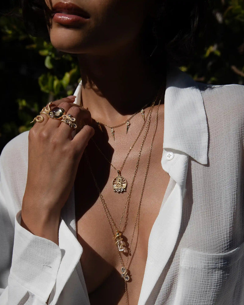 Awe Inspired Necklaces Infinity Snake Charm Collector Lariat