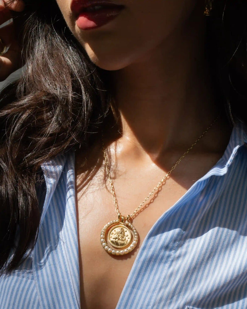 Awe Inspired Necklaces Kamala Pearl Halo Necklace Set