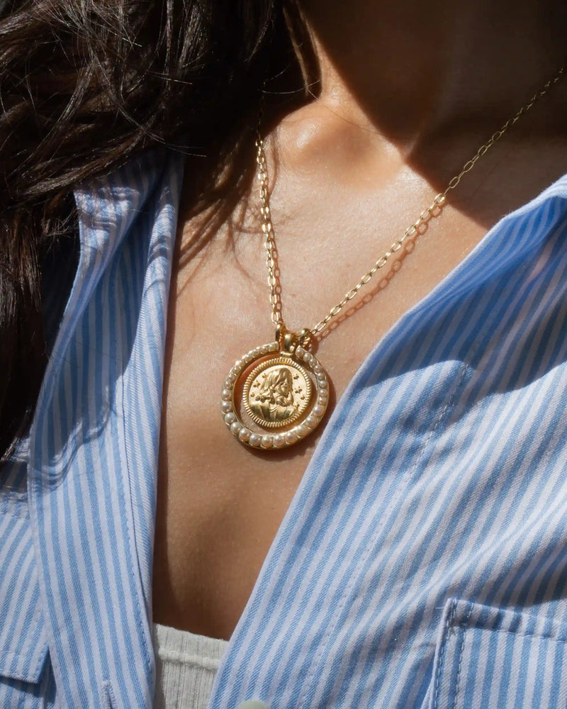 Awe Inspired Necklaces Kamala Pearl Halo Necklace Set