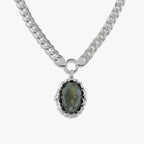 Awe Inspired Necklaces Labradorite / .925 Sterling Silver / 16" Oracle Locket Cuban Collector Set