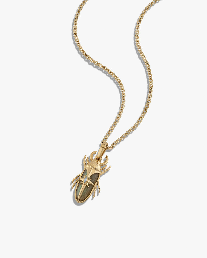 Awe Inspired Necklaces Labradorite Beetle Necklace