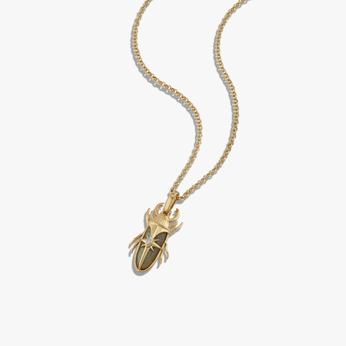 Awe Inspired Necklaces Labradorite Beetle Necklace