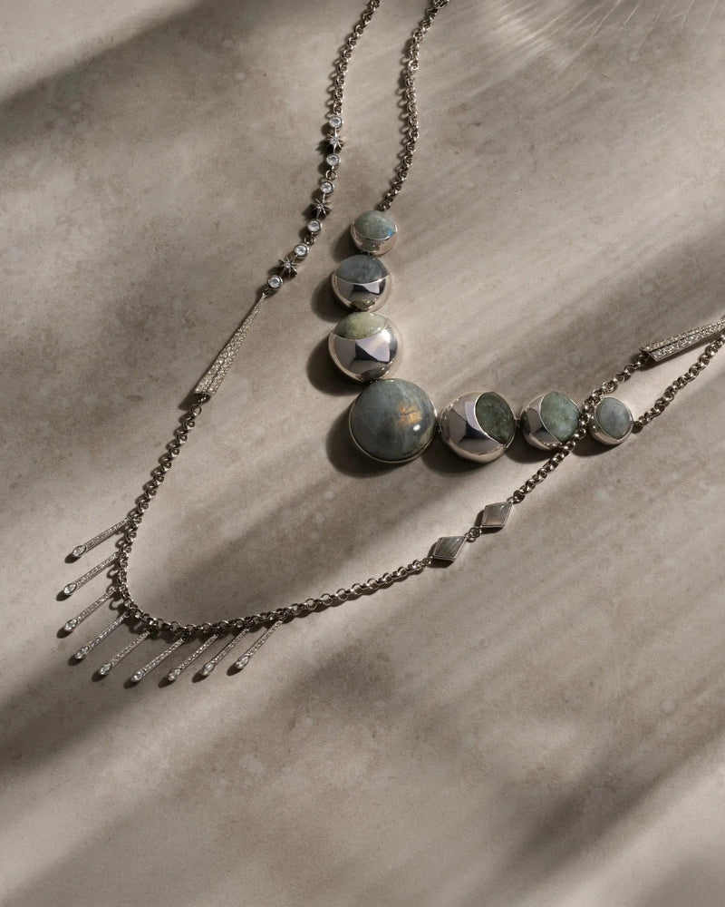 Awe Inspired Necklaces Labradorite Moon Phase Statement Necklace