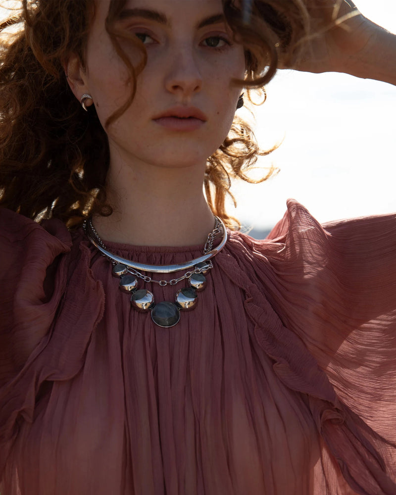 Awe Inspired Necklaces Labradorite Moon Phase Statement Necklace