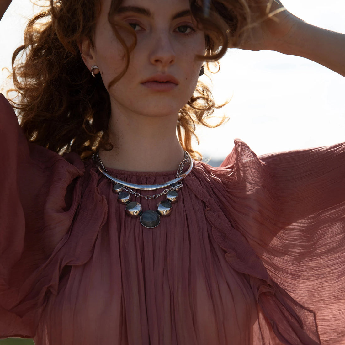 Awe Inspired Necklaces Labradorite Moon Phase Statement Necklace