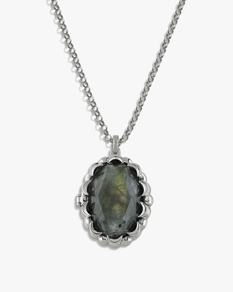 Awe Inspired Necklaces Labradorite / Sterling Silver / 16-18" Rolo Oracle Locket Necklace
