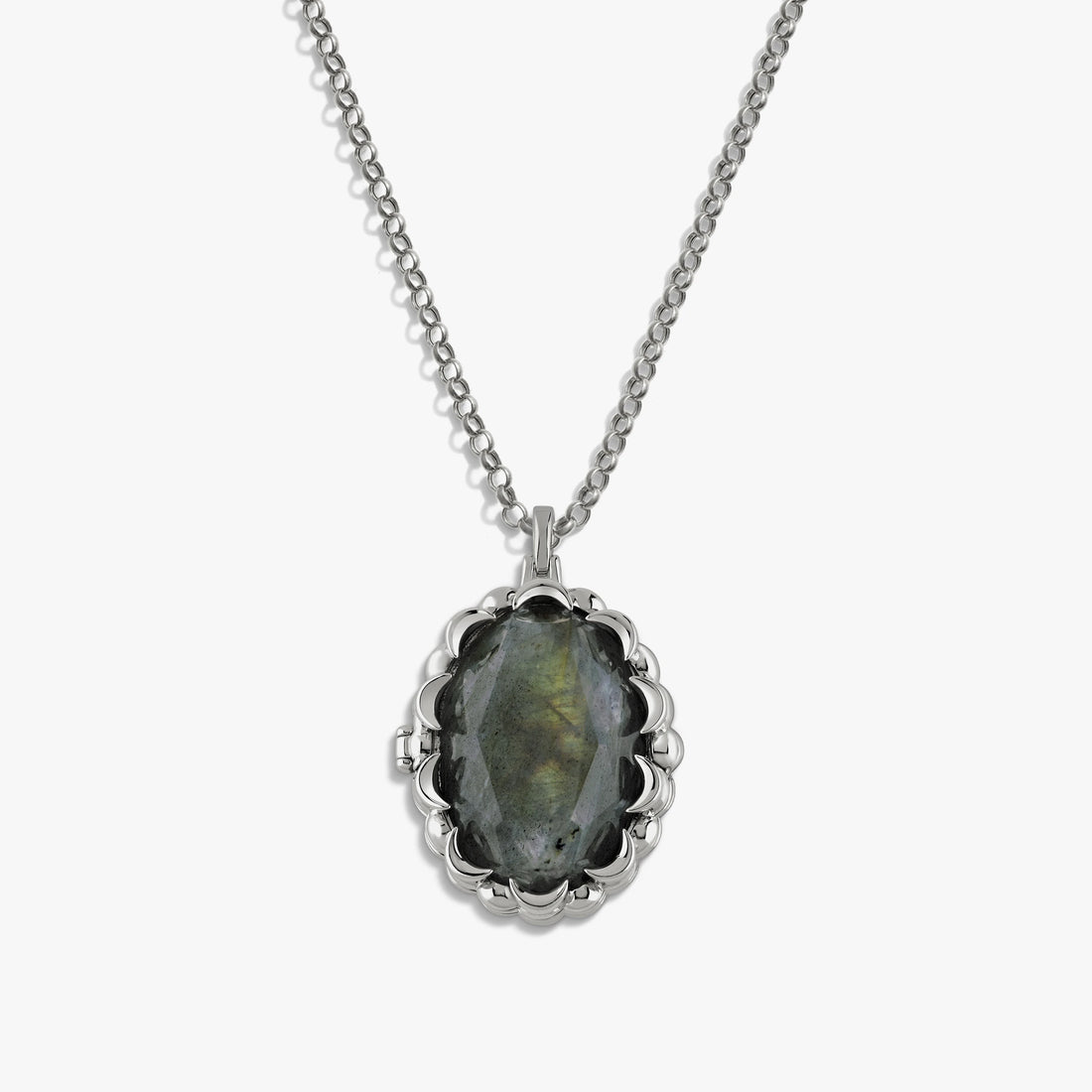 Awe Inspired Necklaces Labradorite / Sterling Silver / 16-18" Rolo Oracle Locket Necklace