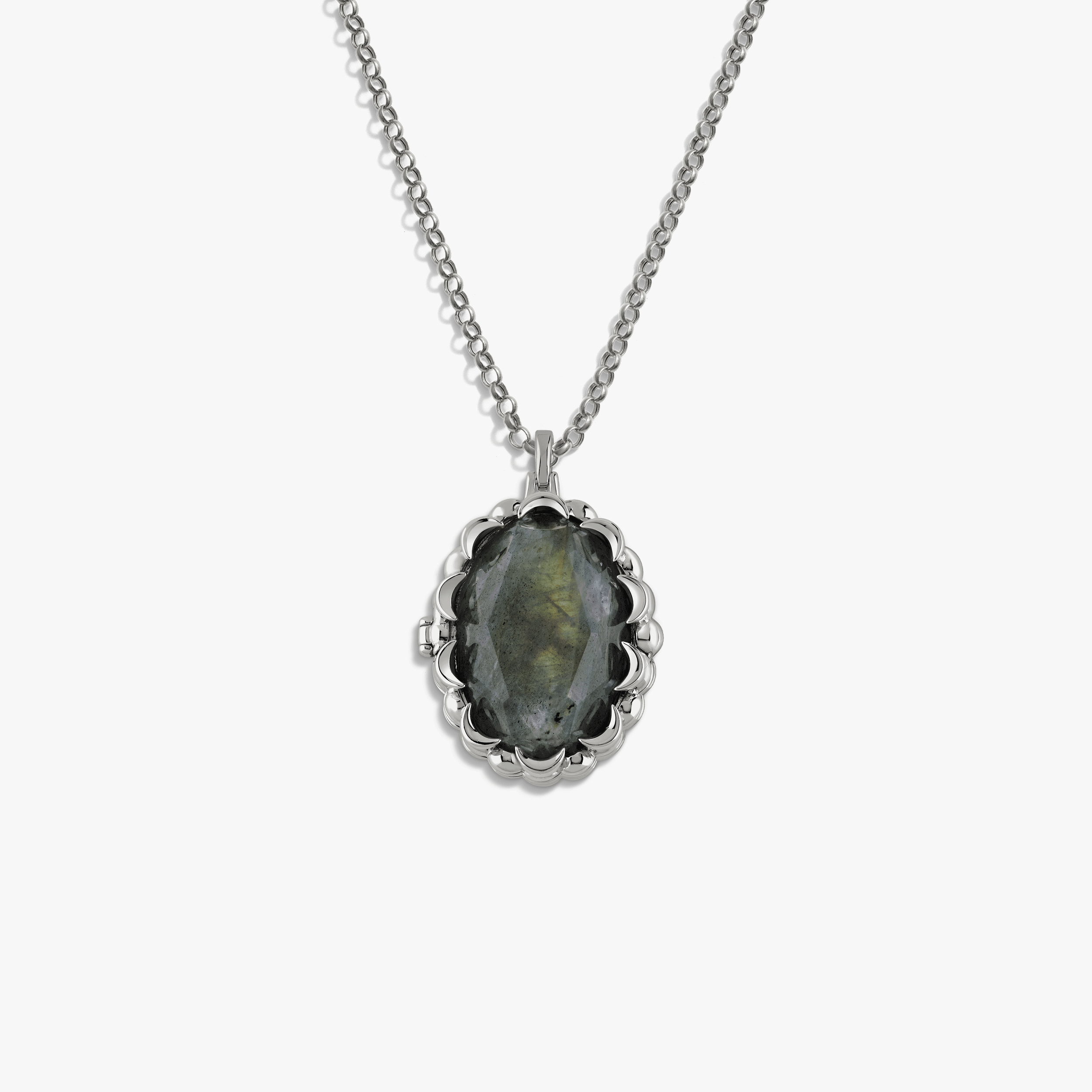 Awe Inspired Necklaces Labradorite / Sterling Silver / 16-18" Rolo Oracle Locket Necklace