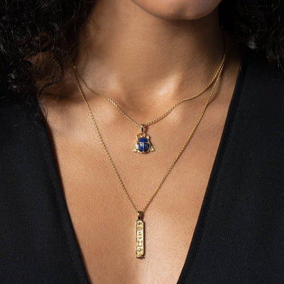 Awe Inspired Necklaces Lapis Lazuli Scarab Necklace