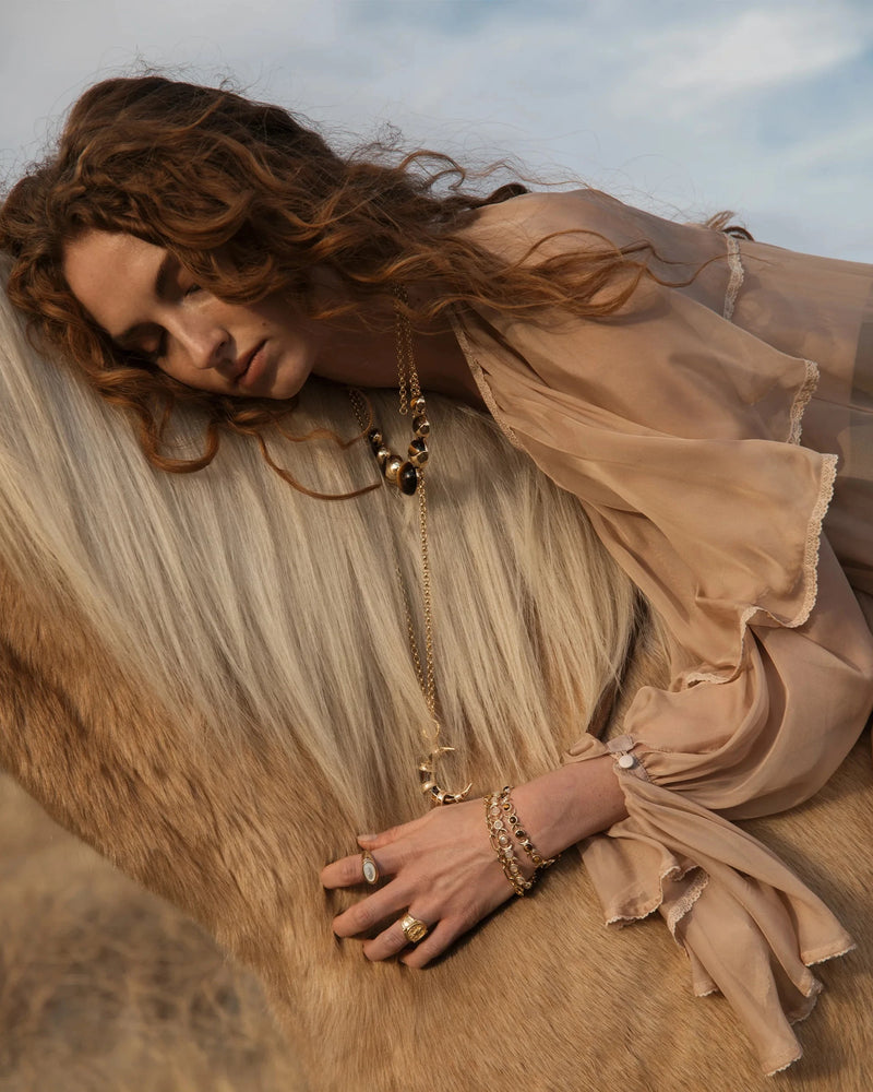 Awe Inspired Necklaces Long Boho Moon Charm Necklace