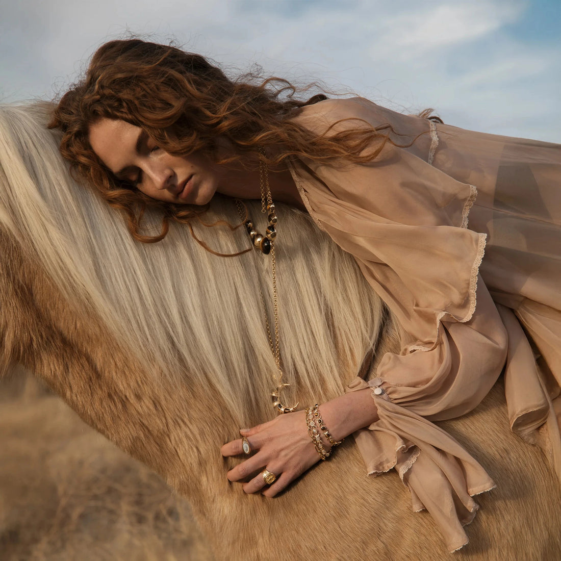 Awe Inspired Necklaces Long Boho Moon Charm Necklace