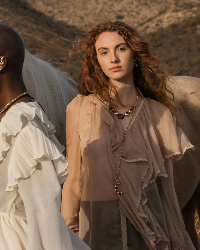 Awe Inspired Necklaces Long Boho Moon Charm Necklace